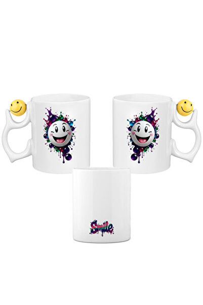 KEMAL İLHAN كوب إيموجي بورسلين أبيض