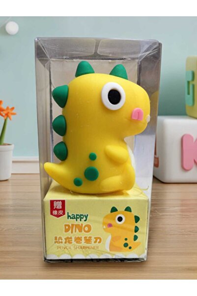 Linea Kalemtıraş Eğlenceli Dinazor Kalemtıraş Silgi Hediyeli 4x3 Cm.