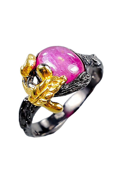 FashionBijoux Inel bijuterie din argint 925 floral rubiniu, 7.5