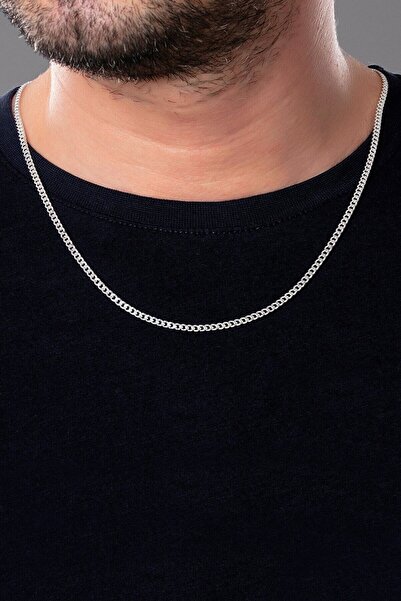 GÜLNAR BİJUTERİ Men's Thin Gourmet Model Steel Necklace