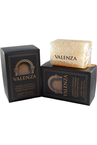 VALENZA HOME Premium Amber and Vanilla Extract Pumpkin Fiber Soap 130 Grams
