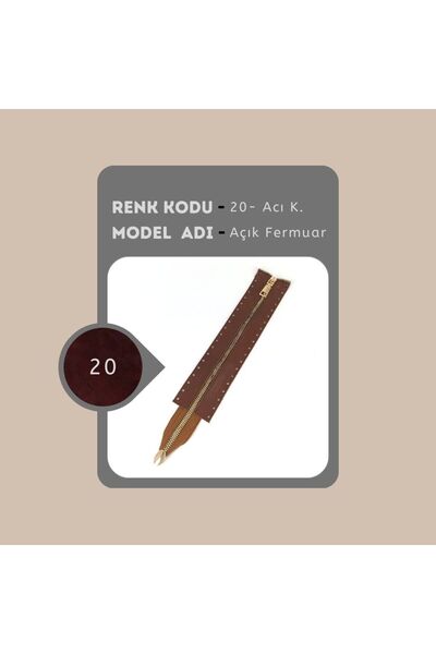 alfa tasarım atölyesi جلد طبيعي بسحاب مفتوح 25 سم