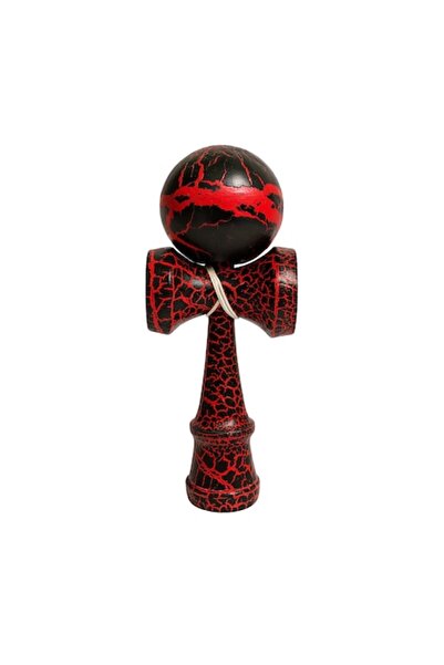 NEXTLY Professional Kendama, Crackle Design, Red-Black, 18x7cm