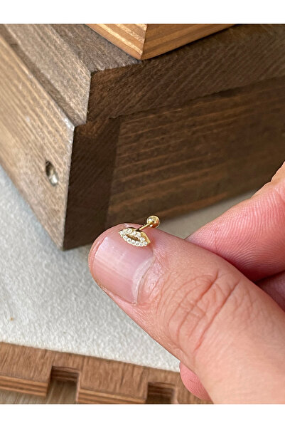 Rupen Kraft 925 Ayar Gümüş Taşlı Dudak Modeli Kıkırdak Helix Tragus Piercingi...