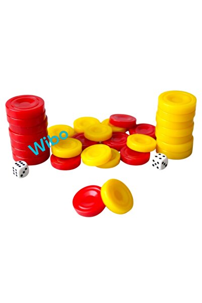 Wibo Yellow Red Backgammon Chips Acrylic Thick Chips Large Size 35 mm