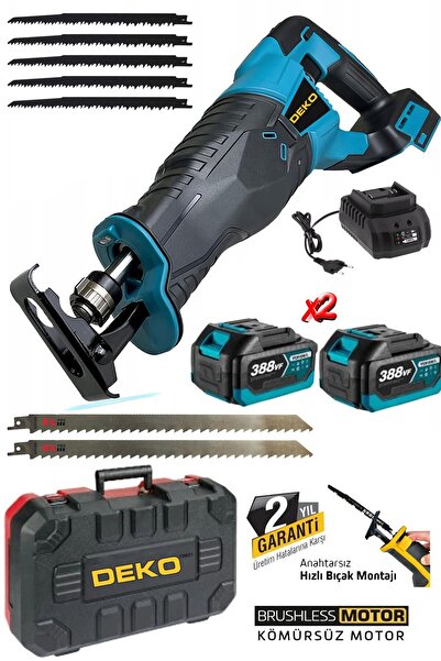 DEKO TURKEY BL Motor Çift Akülü 388VF 10Ah Akülü Tilki Kuyruğu Testere Tuğla ...