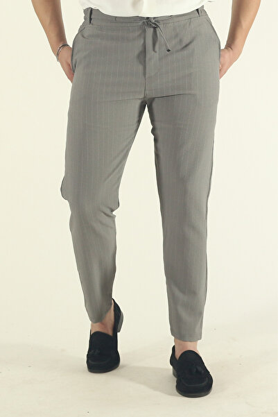 INFLUYENTE Чоловічі штани-джоггери з еластичним поясом, шнурівкою, смужками, кишенями з боків