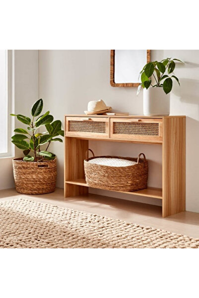 Genel Markalar Ahşap hazeran çekmeceli raflı modern dresuar