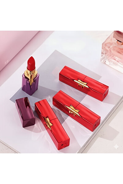 KdrElektronik Lüks Ruj Görünümlü Çakmak Yıldız Detaylı Özel Mini Lipstick (Ruj) Gazlı Çakmak