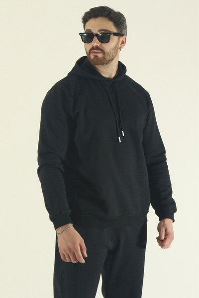 INFLUYENTE Men's Winter Tracksuit Set Hooded Sweatshirt Jogger - Regular Elasticated Leg