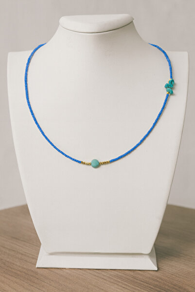 ÇAĞ MODA AKSESUAR Turquoise natural stone necklace