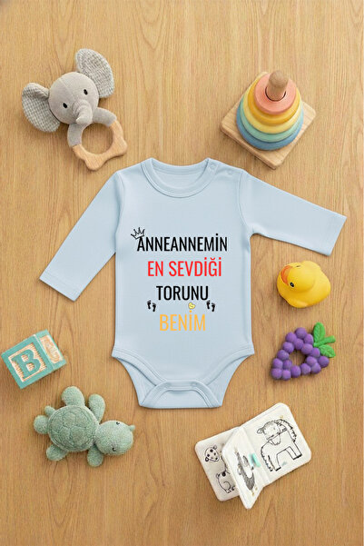 LORVEX Zıbın Baby Snap-On Cute Bodysuit with Printed Words Mother's Favorite ...