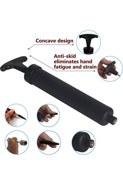 Generic 10" Portable Hand Air Pump Inflator Kit with Needle, Nozzle & Hose