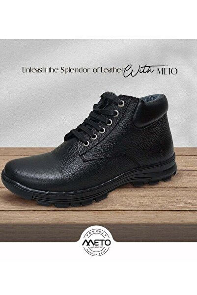Meto Men's Luxury Genuine Leather Lace Up Mid Height Formal Shoes