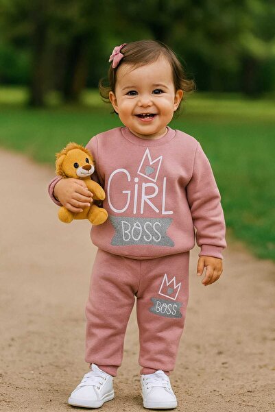 MyPrettyBaby طقم ملابس شتوية للأطفال البنات مكون من قطعتين مع تفاصيل فضية مطب...