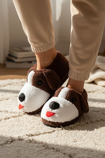 Modafırsat Panduf Hayvan Figürlü Peluş Tüylü Ev Ayakkabısı Yumuşak Taban Ev Botu