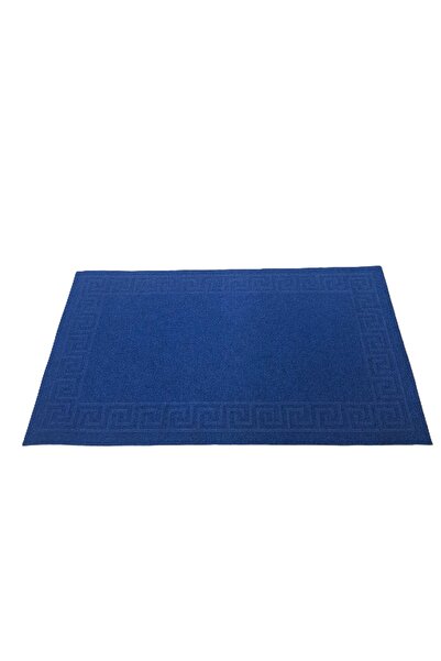Kotonia Home Anti-slip entrance mat - Greek Border decor plain, 45x75 cm, 100% PVC, blue