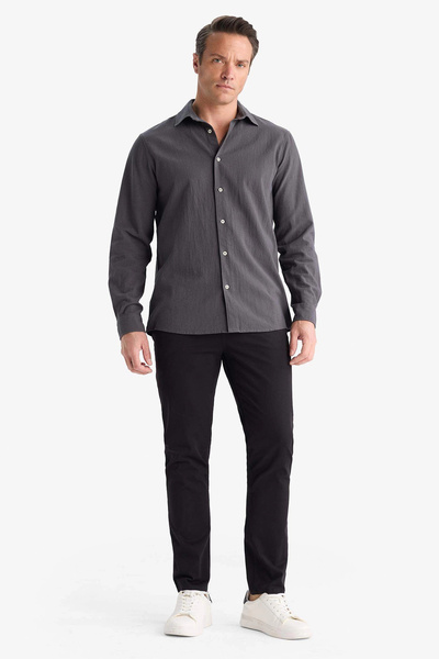 DeFacto B2089Axbk81 Black Slim Fit Slim Fit Skinny Leg Pocket Trousers