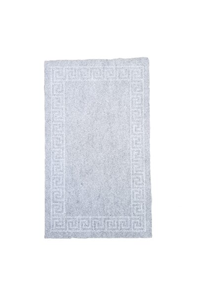 Kotonia Home Anti-slip entrance mat - Greek Border decor plain, 45x75 cm, 100% pvc, medium grey