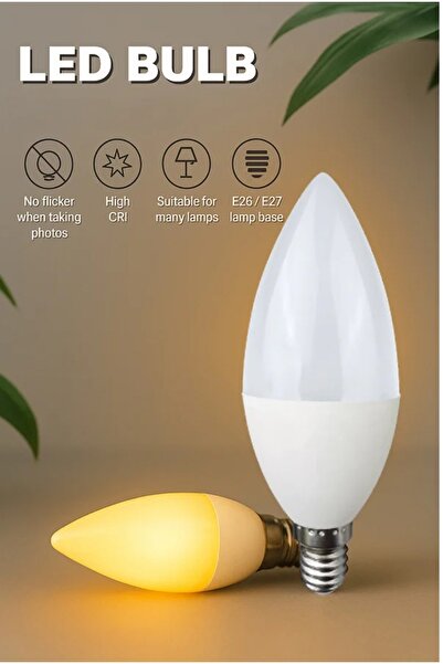 Generic Pack of 10Ps. LED Candle Bulb 7W E14 Warm White