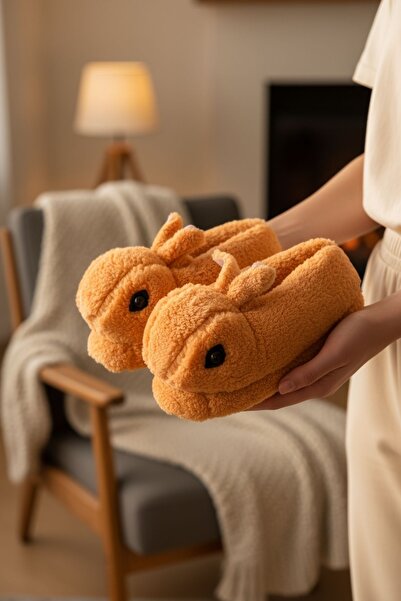 Modafırsat Panduf Pantofi de casă cu păr de pluș cu figuri de animale Cizme de casă cu talpă moale