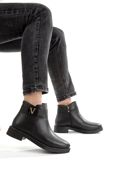 Rabensa حذاء نسائي أسود جاهز للارتداء مع إكسسوارات مشبك