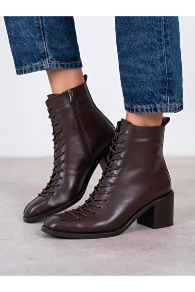ECENİN BUTİĞİ Hensy Kahve Hakiki Deri Kadın Bot