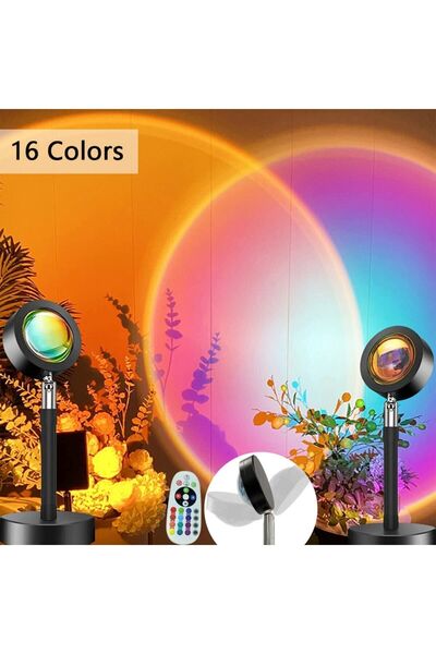 Zen Store Remote-Controlled Sunset Projector Night Lamp - 16 Images - Kids Room