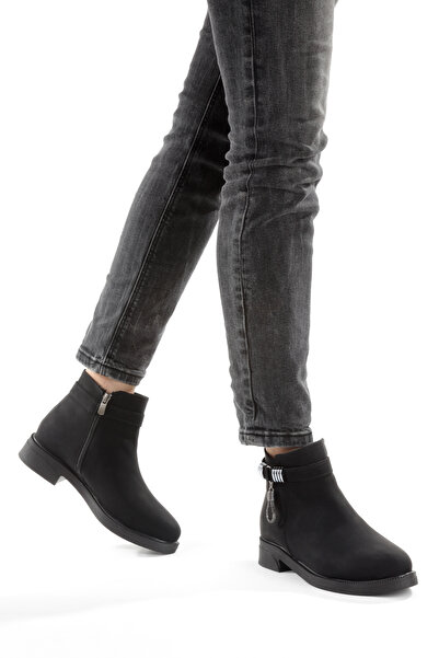 Rabensa حذاء نسائي أسود جاهز للارتداء مع إكسسوارات مشبك