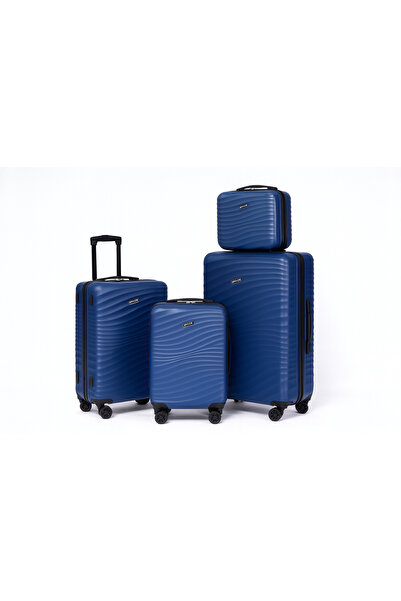 Space Luggage Set, ABS Material including Carry On Cabin Sizes, 14/20/24/28 Inches, Dark blue