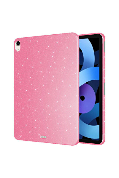 zore iPad Air 10.9 2020 (4Th Generation) Silvery Shiny Appearance Compatible Nxxa Tablet Cotton Case-Pink Dark