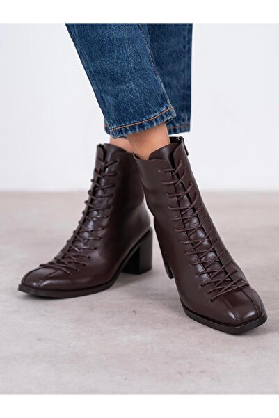 ECENİN BUTİĞİ Hensy Kahve Hakiki Deri Kadın Bot