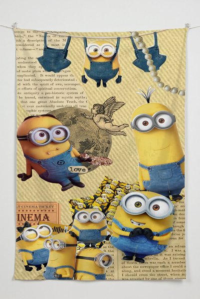 RUGRUMBA Minions Printed Wall Covering – Animated Theme, High-Quality Fabric, Tapestry Wall Carpet