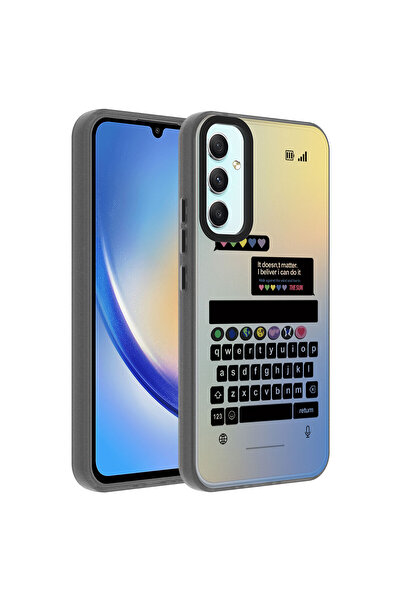 zore غطاء حماية لهاتف Galaxy A24 منقوش من JoieCreatif Dragon - لوحة مفاتيح