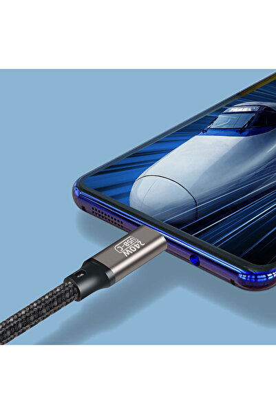 zore Black Qg02 Type-C to Type-C Pd3.1 Data Cable 240W 480Mbps 3 Meters-Nxxa