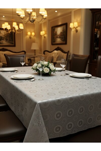 Düzgün desen Tablecloth Oilcloth with Lace Appearance