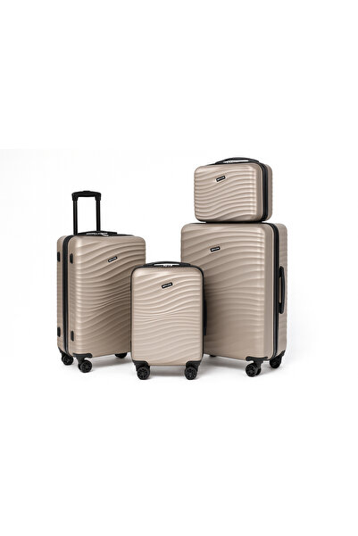 Space Luggage Set, ABS Material including Carry On Cabin Sizes, 14/20/24/28 Inches, Champagne