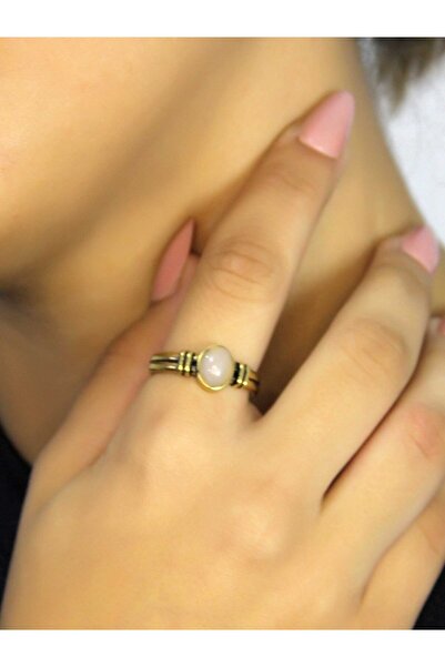 esha خاتم نسائي قابل للتعديل من الحجر الطبيعي والكوارتز الوردي موديل قديم euy...