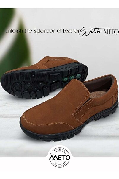 Meto Casual formal shoes, genuine suede leather, honey/hazel