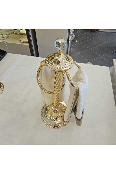 MaviDamla حامل مناشف يدوي معدني مصبوب ذهبي اللون قطعة واحدة