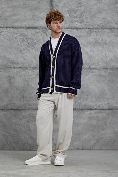 NOMARC Синій Gst в'язаний трикотажний кардиган