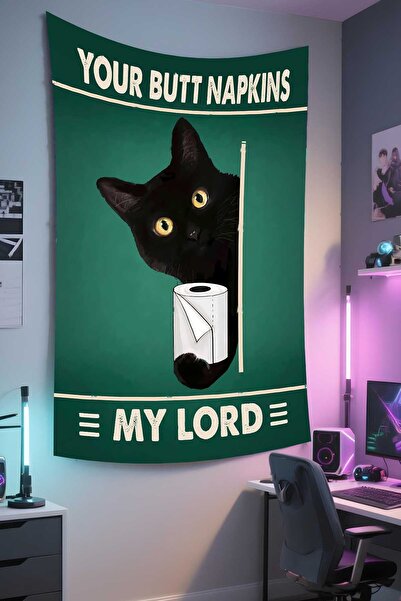 RUGRUMBA غطاء جداري على شكل قطة - بتصميم الحيوانات الأليفة، قماش عالي الجودة،...