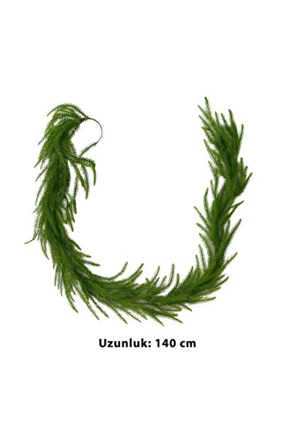 Parti Adresi Yılbaşı Dekoru İnce Çam Dalı Garland – Kapı Duvar ve Masa Süsü Yeşil 140 cm