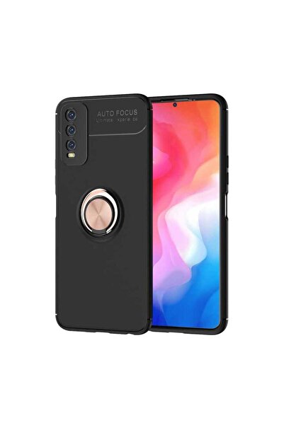 zore غطاء حماية من السيليكون من JoieCreatif لهاتف Vivo Y11S - أسود-ذهبي وردي