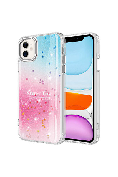 zore حافظة NXXA Task المتوافقة مع هاتف iPhone 11 ذات نمط فضي لامع - وردي