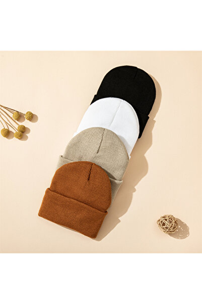 ESES BEBE Pack of 4 Unisex Flexible Ribbed Knit Beanies