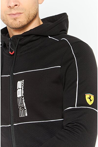 Puma x Scuderia Ferrari Men Sportswear Fit Hooded Outdoor Jacket, Black