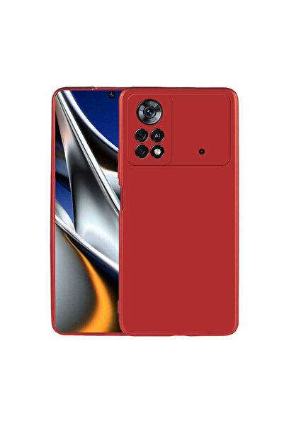 zore غطاء حماية من السيليكون لهاتف Poco X4 Pro 5G من JoieCreatif Premier - أحمر