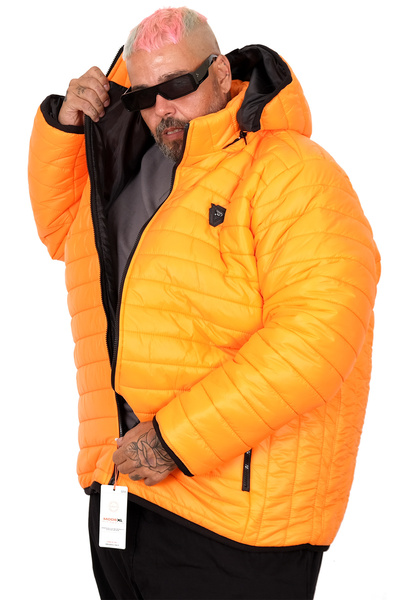 ModeXL Ανδρικό παλτό μεγάλου μεγέθους Mode XL με καπιτονέ καπέλο U25702