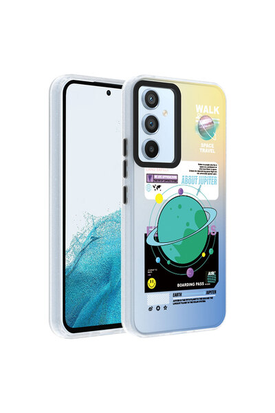 zore غطاء حماية لهاتف Galaxy A14 مزخرف بنمط JoieCreatif Dragon - Gezegen